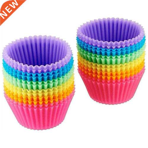 24Pc/Set Silicone Cake Mold Round Shaped Muffin Cupcake Baki