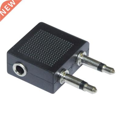 10x Black Airplane Headphone Earphone 3.5 Jack Socket Double