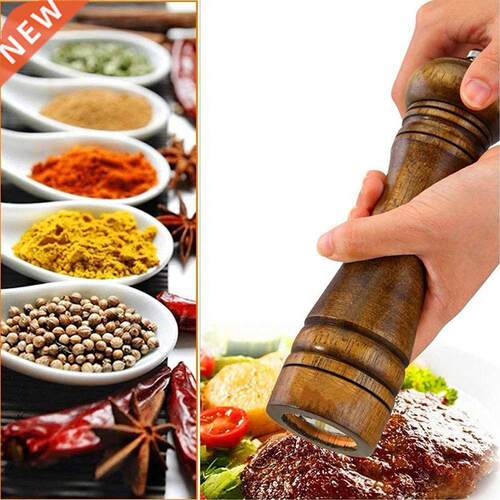 Salt and Pepper Mills, Solid Wood Spice Pepper Mill with