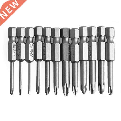 12Pcs/Set 50mm 1/4 Inch Hex Shank Magnetic Phillips Cross Sc