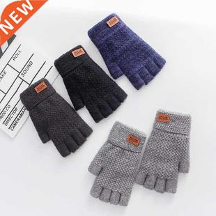 Winter Fingerless Gloves For Men Half Finger Writting Office