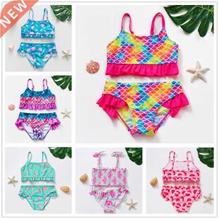 2~12Y Toddler Baby Girls swimsuit Ruffle style Girl Swimwear