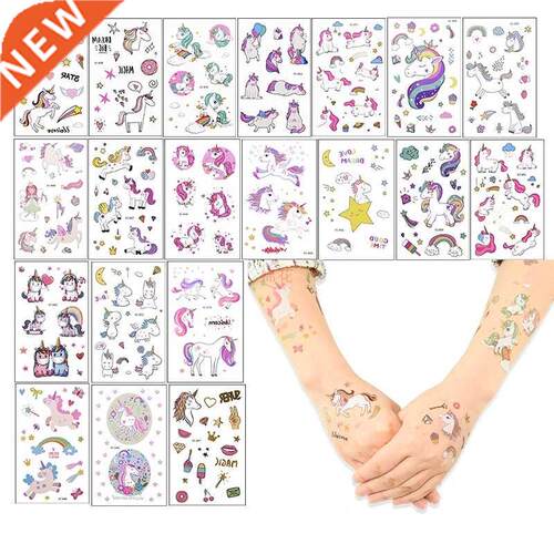 1/3/5pcs Unicorn Temporary Tattoo Kids Disposable Tattoo Dec