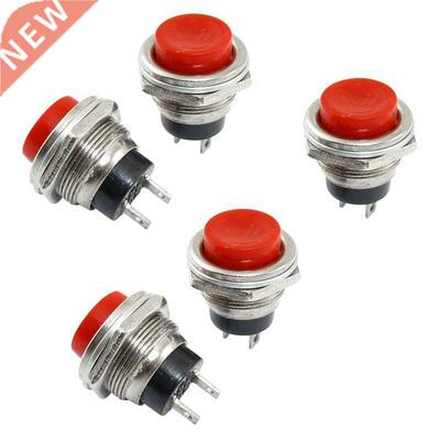 5 Pcs SPDT Red Round Momentary Pu Button Switch 3A 125V 1.