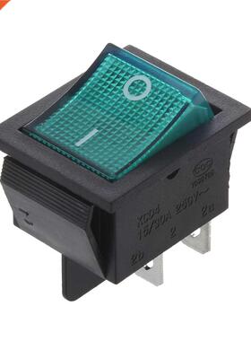 Green Light 4 Pin DPST ON/OFF Snap in Rocker Switch 15A 30A