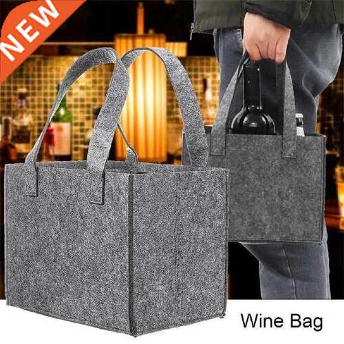 Reusable Fashion Felt Bag Wine Glasses Holder Beer Bottle
