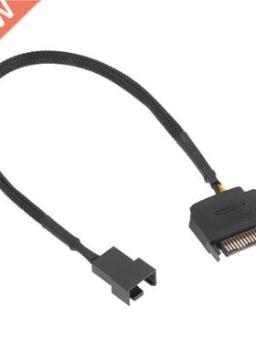 ALLOYSEED Sleeved SATA 15Pin to 3Pin 4Pin Fan Power Adapter
