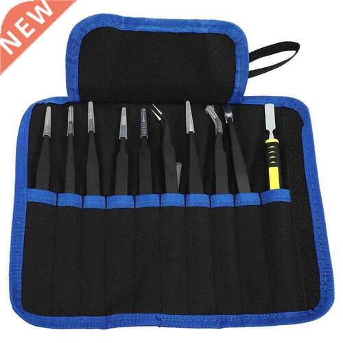 Precision Tweezer Set,10 Pck ESD Tweezers Set Stinless Ste