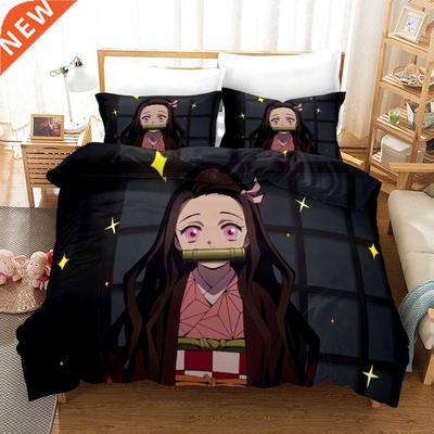 Japan Demon Slayer Bedding Set Cartoon Anime Lovers Duvet Co