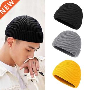 Fashion Hip Hop Beanie hat Yuppie Skullcap Knitted Solid Col