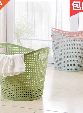 laundry basket storage bathroom rattan plastic dirty clothes