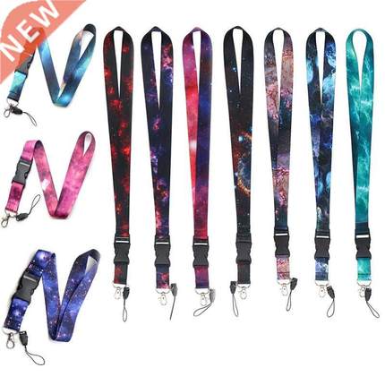 1PCS Badge Holder Starry Sky Elements Lanyards Key Chain Col