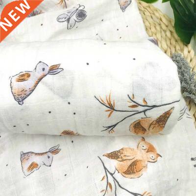100% Cotton Blanket Muslin Swaddle 120X110cm Baby Blankets F
