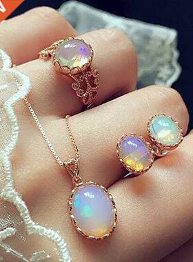 New Fashion Elegant Oal Jewely Sets Fo Woman Cubic Zico