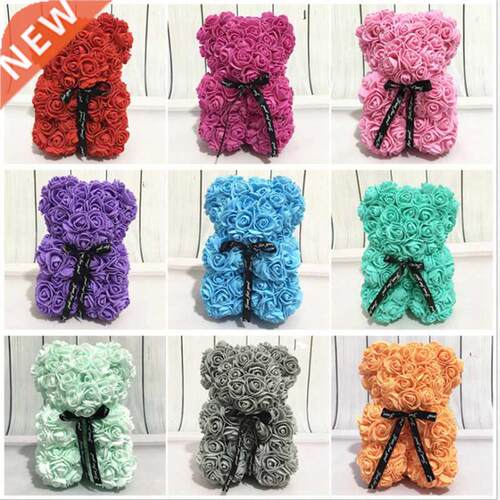 Artificial Flowers 25cm Rose Bear Girlfriend Anniversary Chr