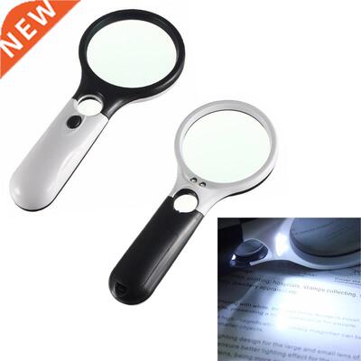 Handheld 3X 45X Illuminated Magnifier Microscope Magnifying