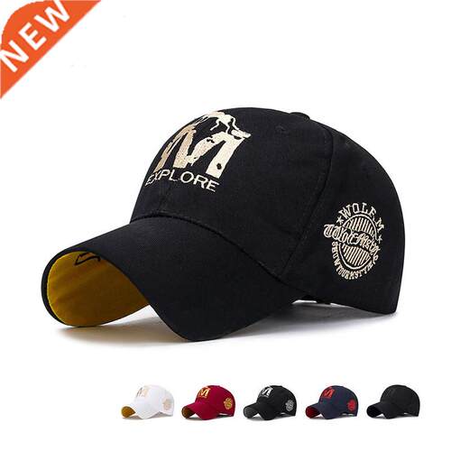 Men Casual sport fashion sun Hats Women cotton wolf embroide