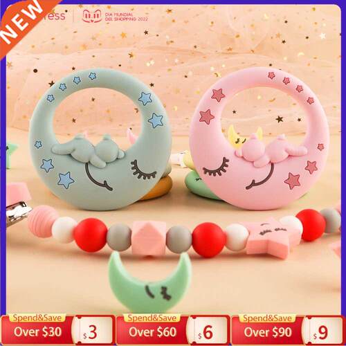 Kovict 1Pc New Moon Silicone Teether For Baby Food Grade Sil