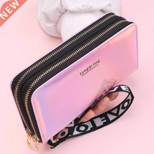 2022 Laser Women Long Wallets Double Zipper Clutches Purse B