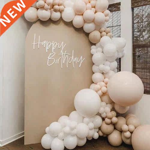 165Pcs Beige Balloon Arch Garland Arch Garland Kit White