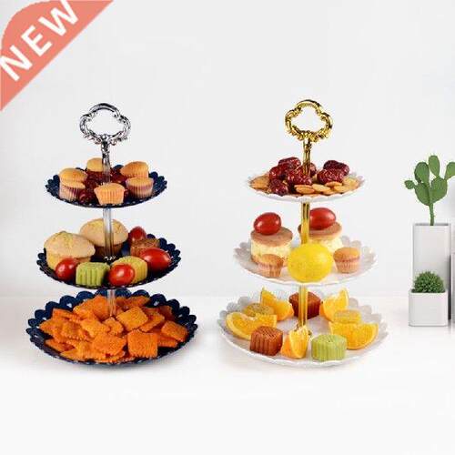 Fruit tray Three layers Nut Dessert Cake plate pallet stand