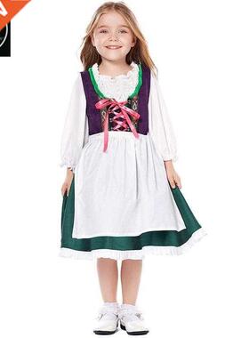 Halloween beer costume Bavarian skirt parent-child green