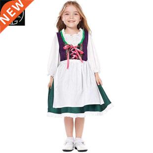 Halloween beer costume Bavarian skirt parent-child green