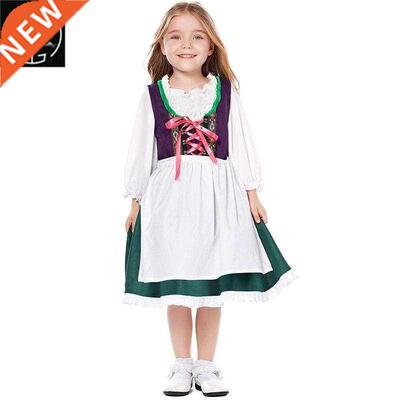 Halloween beer costume Bavarian skirt parent-child green