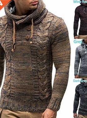 Men's Winter Hooded Sweater 2022 New Faion Male Knitwear A
