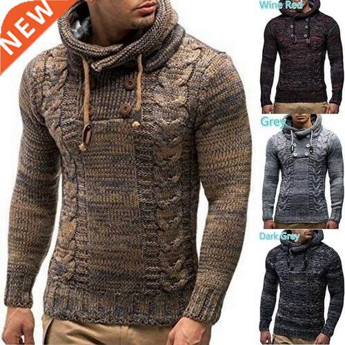 Men's Winter Hooded Sweater 2022 New Faion Male Knitwear A