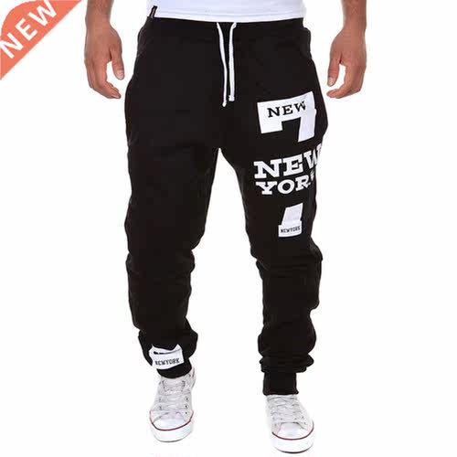 2021 new stylish Men Casual Jogger Number 7 Printed Letter D