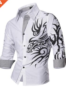 Jeansian Men's Fashion Dress Casual Shirts Button Down Long