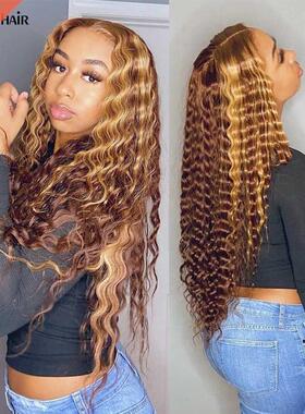 Ombre Lace Front Wigs 13x6 Deep Wave Frontal Wig Colored假发