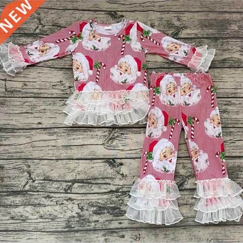 wholesle Christms Snt children clothing long sleeve lce