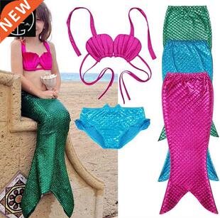 Mermaid Tail Princess Ariel Dress Cosplay Costume Girl Kids