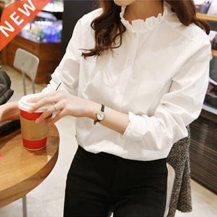 woman white longsleeve shirt casual shirts women blouses衬衫
