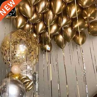 10pcs Gold Metallic Luster Balloons Confetti Latex Ballons