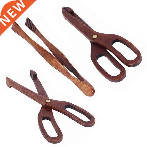 Wooden Food Tongs Barbecue Steak Clip Bread Dessert Pastry
