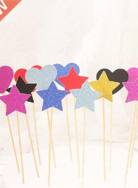 10Pcs/Pack Cake Party Glitter Paper Insert Card Baby Shower