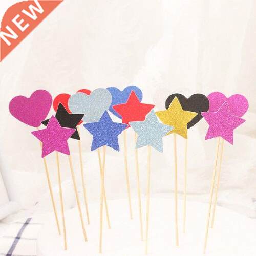 10Pcs/Pack Cake Party Glitter Paper Insert Card Baby Shower
