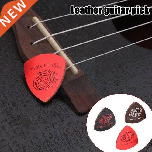 3.5cm Leather Guitar Pick Ukulele Bass Plectrum Colorful