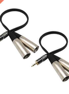 2 Pieces .5mm Stereo Mini Plug to XLR Male Stereo Breakout