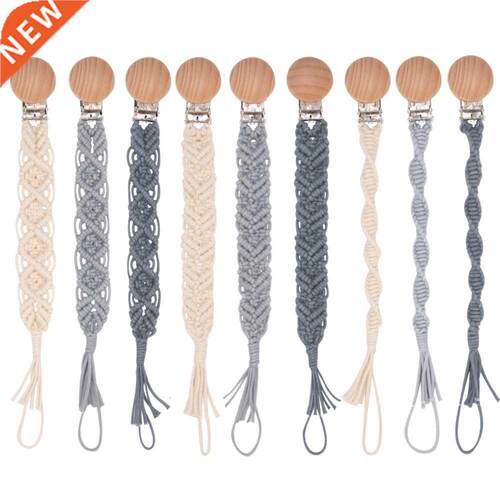 Vintage Simple Crochet Pacifier Clip Baby Cotton Tassel Paci
