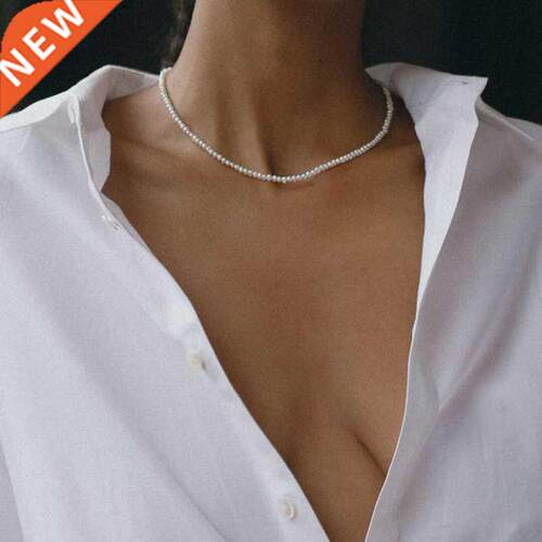 Beaded Choker Pearl Necklace For Women Elegant Wedding Girl
