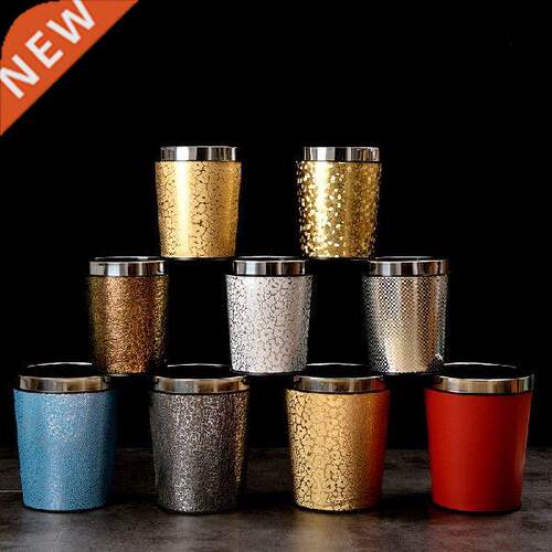 Waste Bin Room Garden Aesthetic Charms Bins Gold Recycle