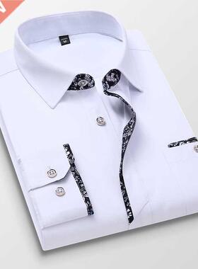 Quality Men Shirt Long Sleeve Business Dress Casual Shirts C
