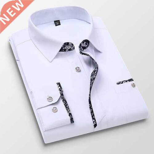 Quality Men Shirt Long Sleeve Business Dress Casual Shirts C