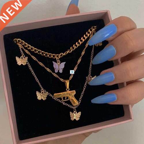 Bohemian Multilayer Necklaces For Women Men Gold Butterfly
