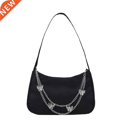 Fashion Women Pure Color Butterfly Chain Shoulder Bags Casua