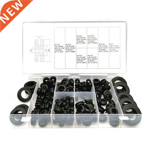 180 Rubber Grommet Kits in 8 Sizes-Rubber Wire Loops, Suitab